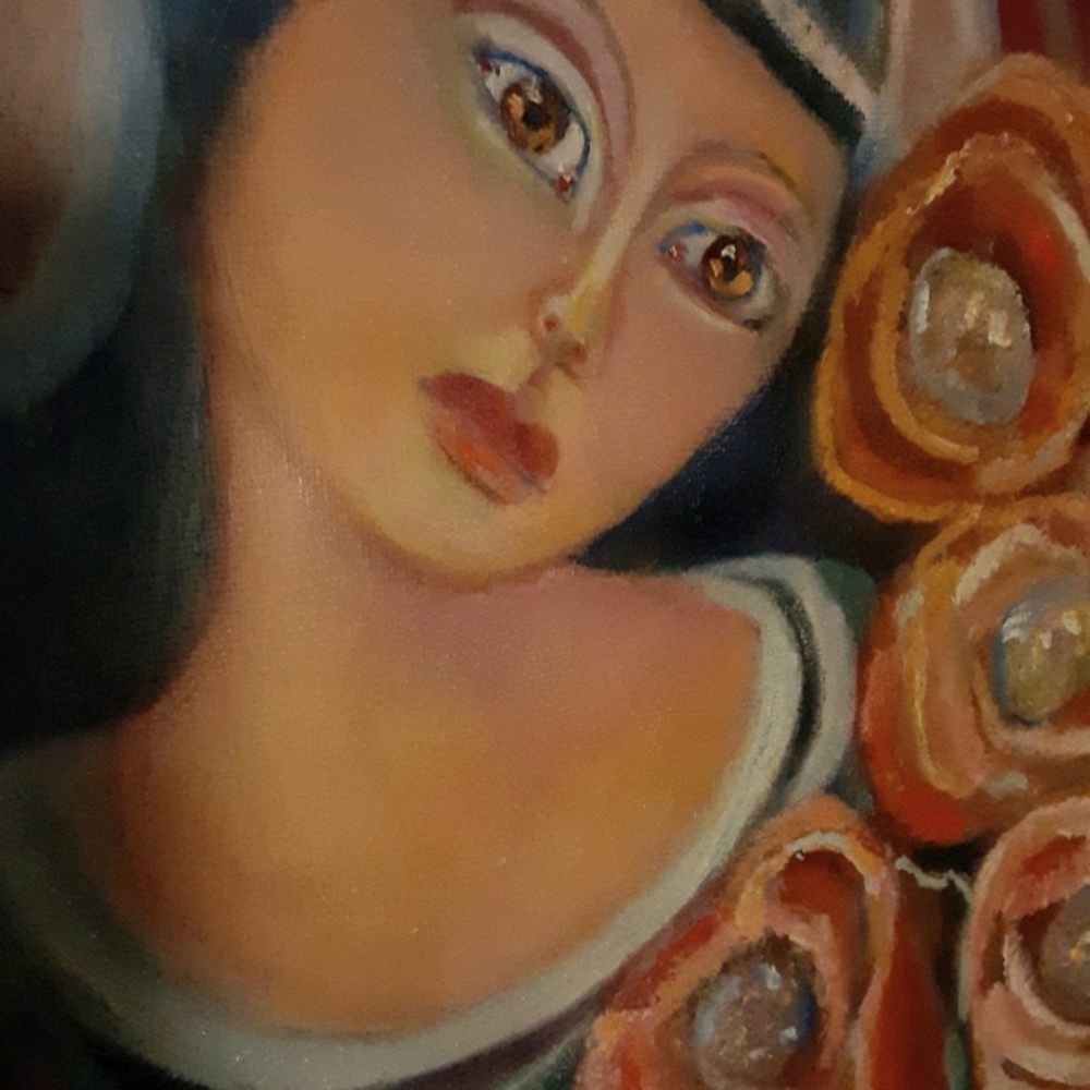 Original oil painting beautiful roses